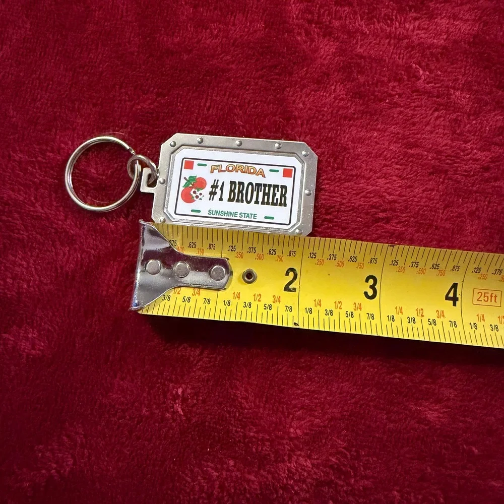 Florida Sunshine State‎ #1 Brother Keychain Silver Tone License Plate Souvenir